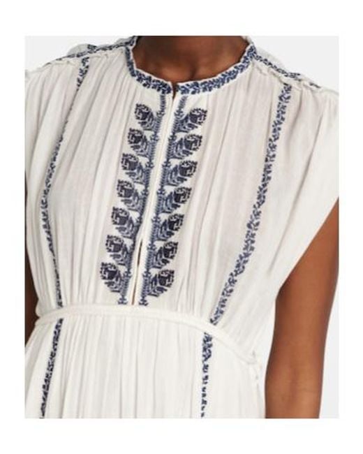 Isabel Marant White Liviane Embroidered Cotton Maxi Dress