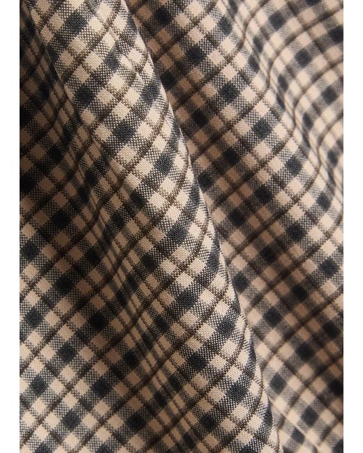 Reformation Brown Genevieve Plaid Woven Top