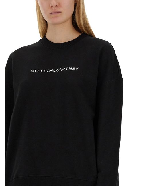 Stella McCartney Black Logo Printed Crewneck Sweatshirt