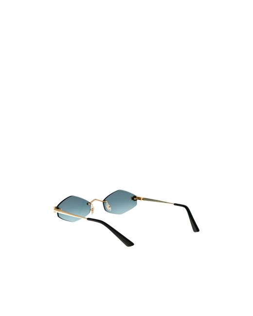 Cartier Blue Geometric Frame Sunglasses