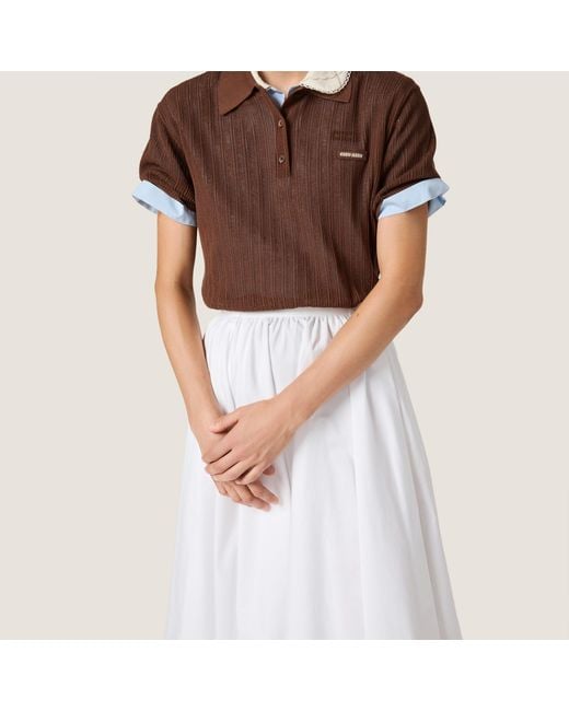 Miu Miu White Poplin Maxi-Skirt