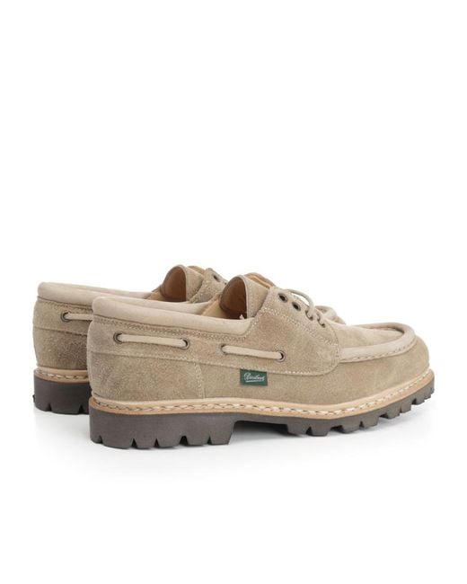 Paraboot Gray Chimey Almond Toe Loafers for men
