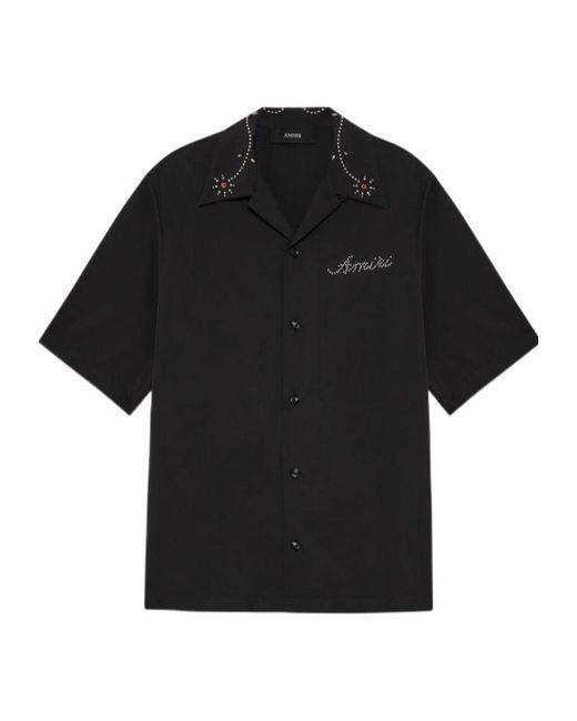 Amiri Black Stud Camp' Shirt for men