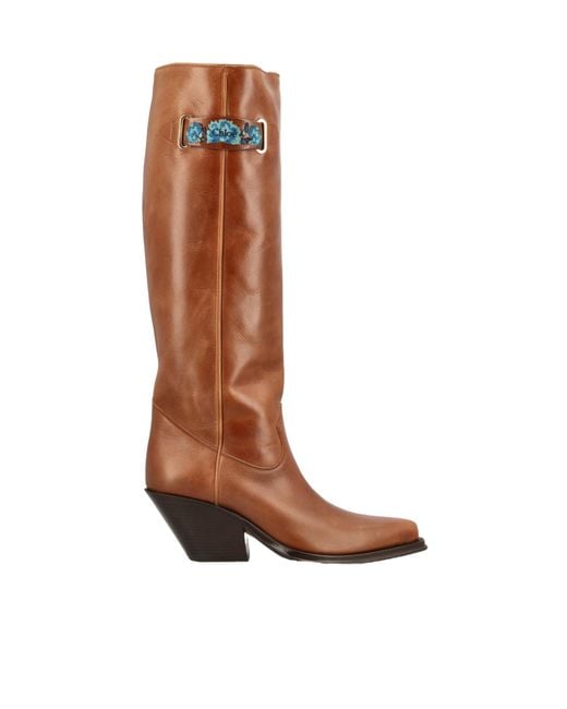 Chloé Brown Chloé Azelan Logo Detailed Boots
