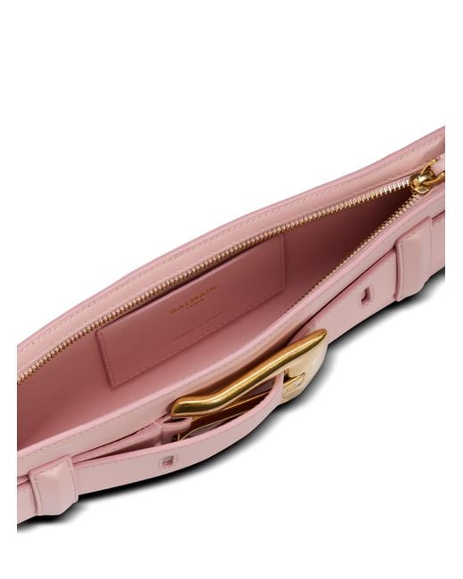 Balmain Pink Anthem Smooth Leather Clutch