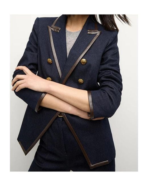 Veronica Beard Blue Long-Sleeved Suit Coat