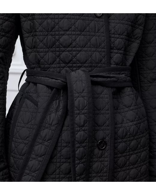 Dior Black Macrocannage Belted Coat