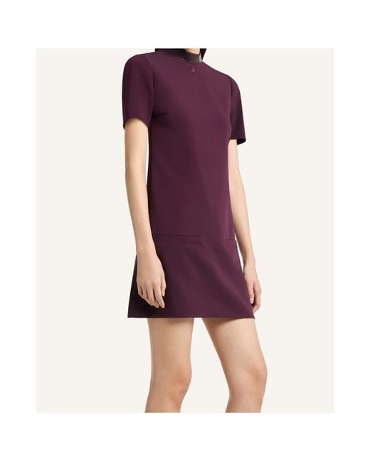 Courreges Purple Vinyl-Collar A-Line Mini Dress