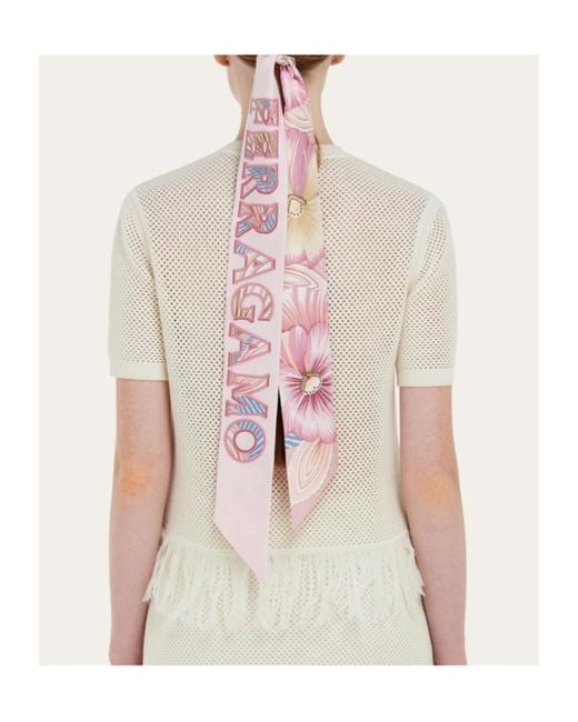 Ferragamo Pink Brezza Printed Headband