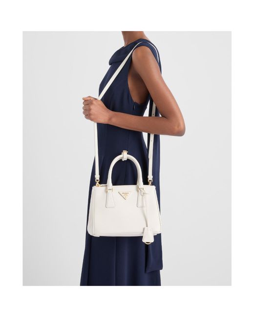 Prada White Galleria Small Leather Bag