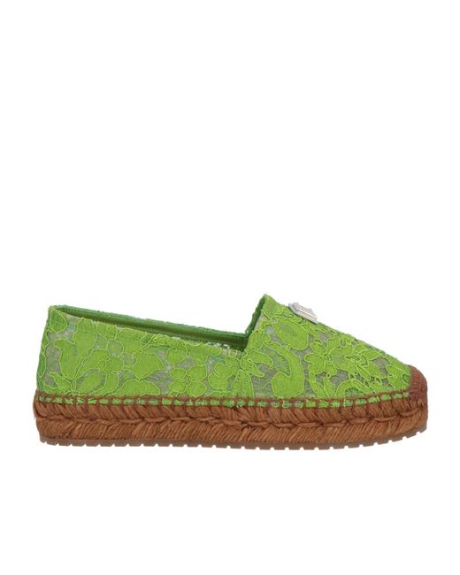 Dolce & Gabbana Green Solid Color Espadrilles