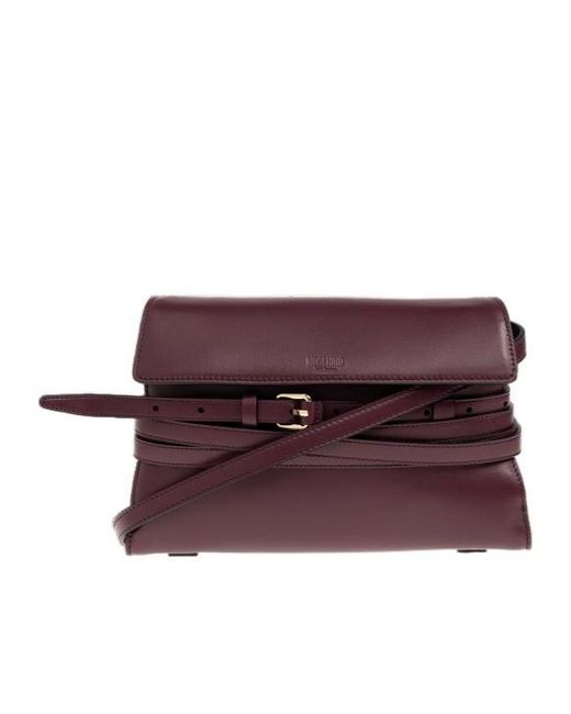 Moschino Purple Buckle Strap Tote Bag