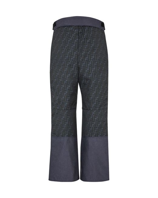 Fendi Blue 'Ff' Ski Pants for men