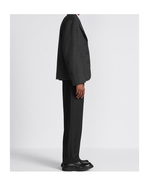Dior Black Homme Pleat Detailed Straight Leg Trousers for men