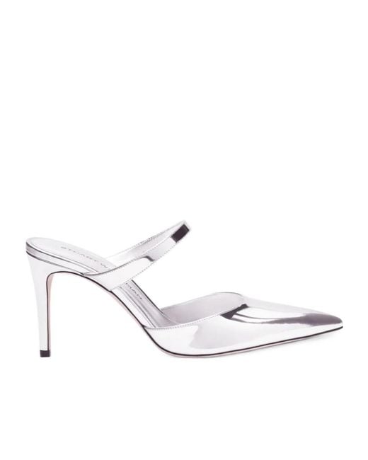 Stuart Weitzman White Stuart Power Mule 85