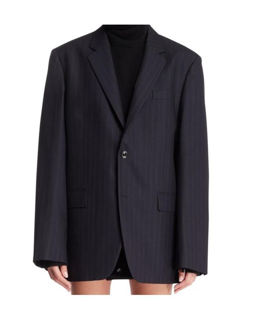 Maison Margiela Blue Pinstripe Tailored Jacket