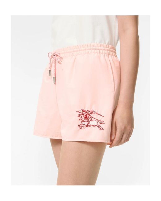 Burberry Pink Heart Knight Stretch Nylon Shorts