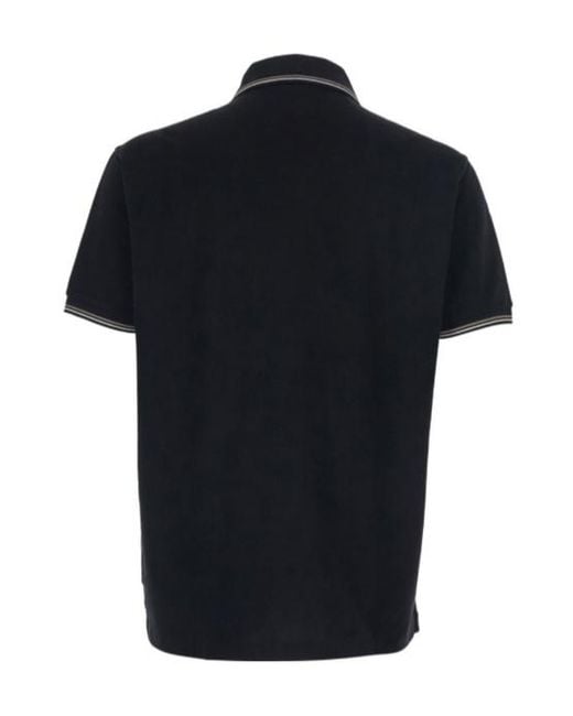 Emporio Armani Black Micro Eagle Slim Polo Shirt for men