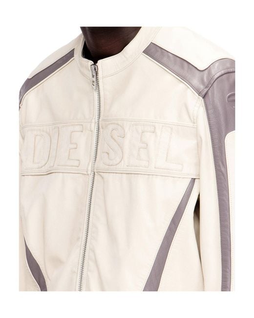 DIESEL Natural L-Adam Leather Jacket for men