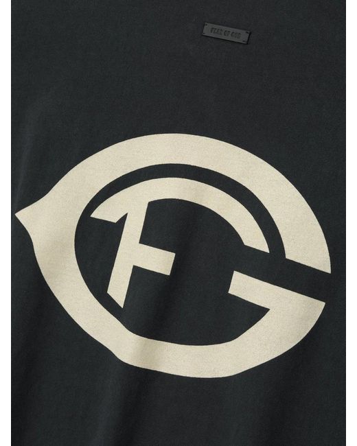 Fear Of God Black Oversized Logo T-Shirt for men