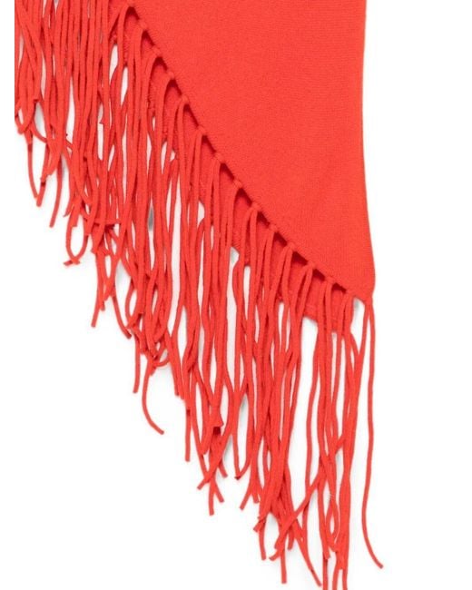 P.A.R.O.S.H. Red Tasseled Scarf