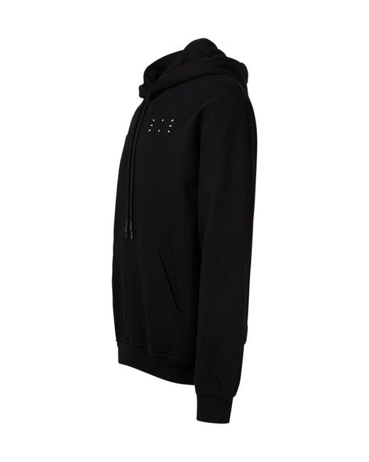 McQ Alexander McQueen Black Graphic-Print Long-Sleeved Hoodie for men