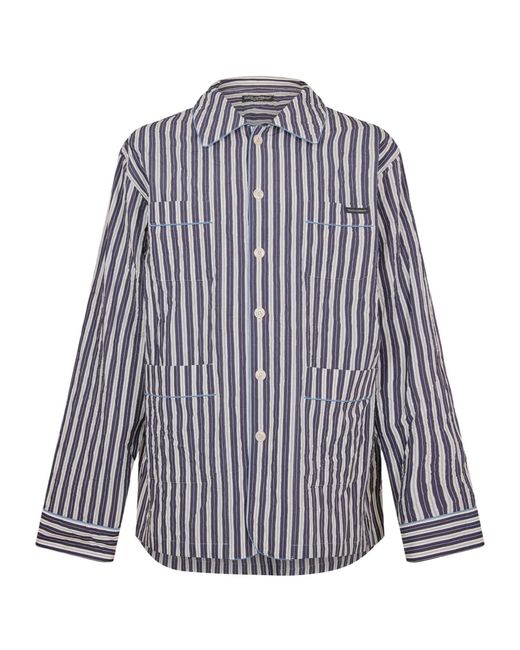 Dolce & Gabbana Blue Minimal Pattern Shirt for men
