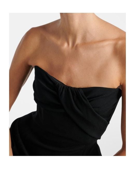 Magda Butrym Black Draped Midi Dress