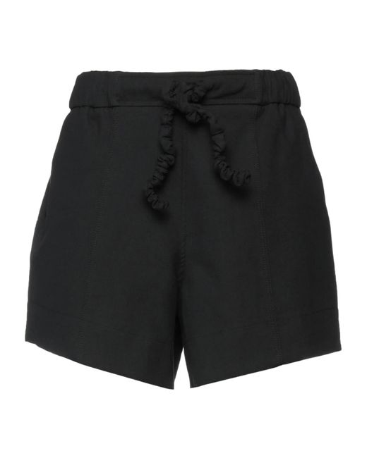 Ganni Black Drawstring Shorts