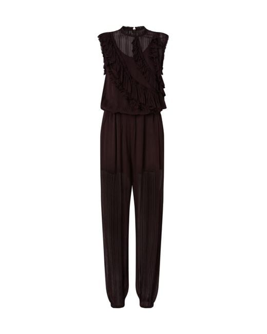 Pinko Purple Ruffled Pleated Jumpsuit