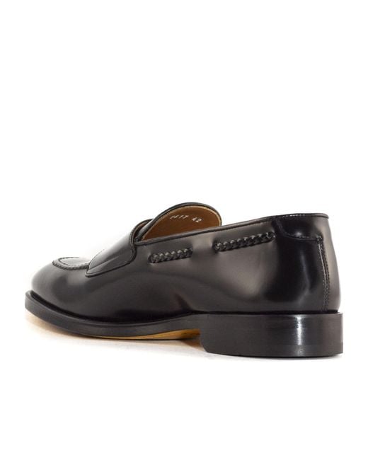 Doucal's Black Double Buckle Flat Shoes for men