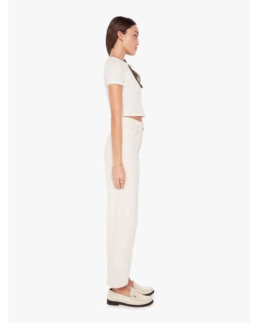 Mother White The Half Pipe Ankle Wide-Leg Jeans