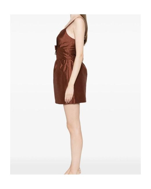 ShuShu/Tong Brown Bow Detail Mini Dress