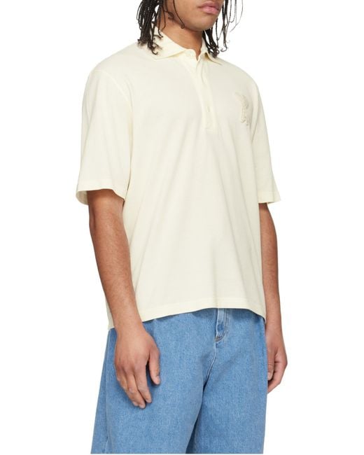 AMI White Ami Ami De Coeur Short-Sleeved Polo Shirt for men