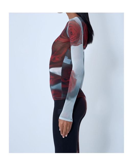 Jean Paul Gaultier Blue The Blurry Roses Top