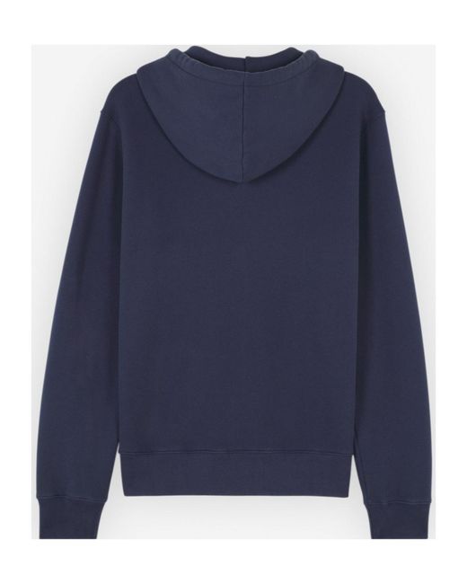 Maison Kitsuné Blue Maison Kitsuné Bold Fox Head Patch Zipped Hoodie for men