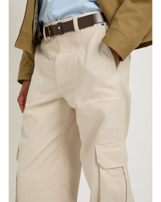 Loewe White Cotton Cargo Pants for men