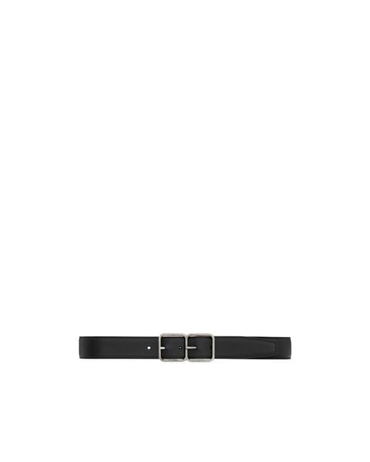Saint Laurent White Double Frame Belt for men