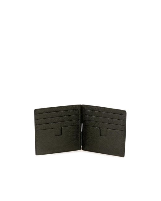 Tom Ford Black Bi-Fold Card Holder for men