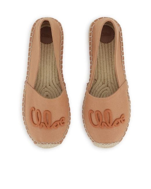 Chloé Brown Front Logo Loafers