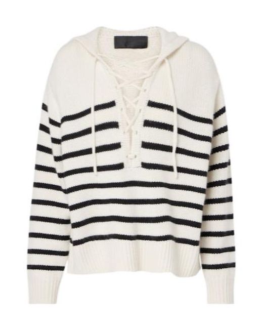 Nili Lotan White Hooded Sweater