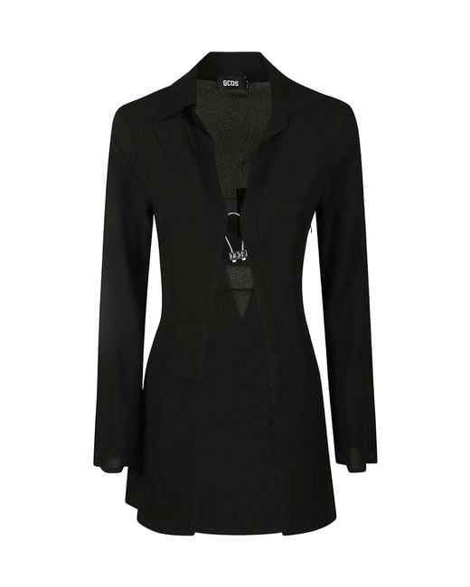Gcds Black Long-Sleeved Shirt