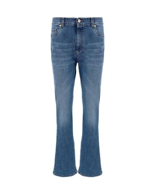 Brunello Cucinelli Blue Mid-Rise Straight Jeans
