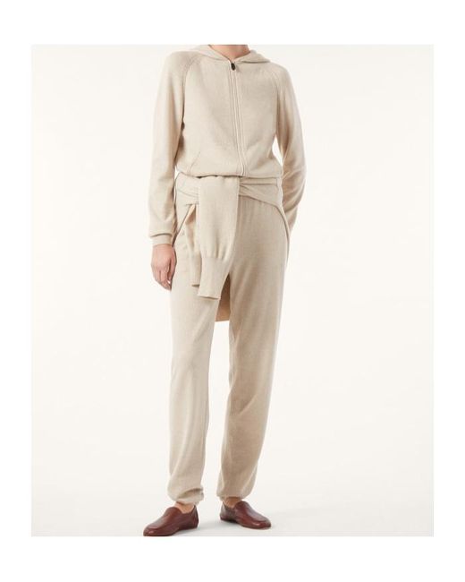 Loro Piana Natural Zip-Up Hooded Cardigan