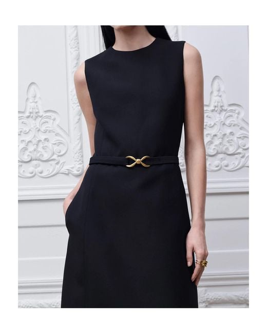 Dior Black Belted Straight Dress