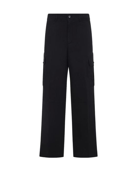Dries Van Noten Black Mid-Rise Cargo Trousers for men