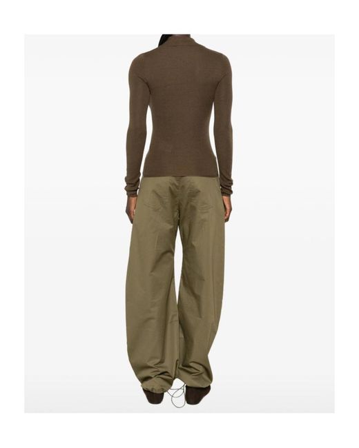 Max Mara Brown Long Sleeve Knit Polo Shirt