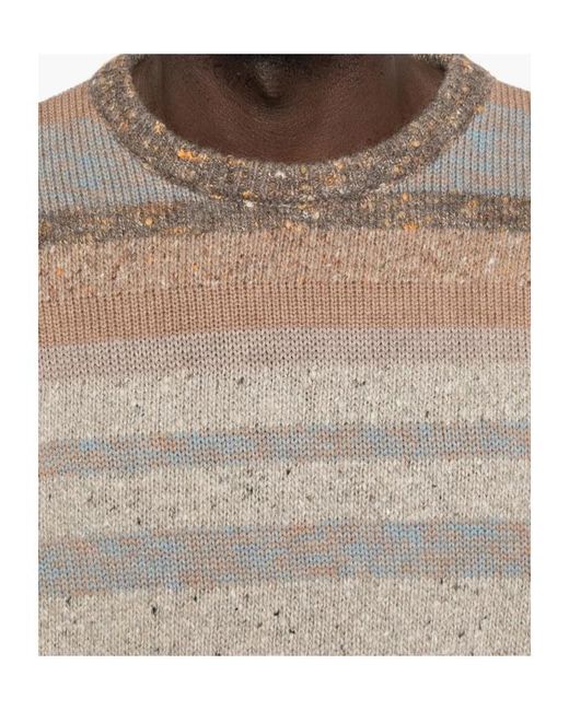 ERL Natural Striped Crew-Neck Sweater for men