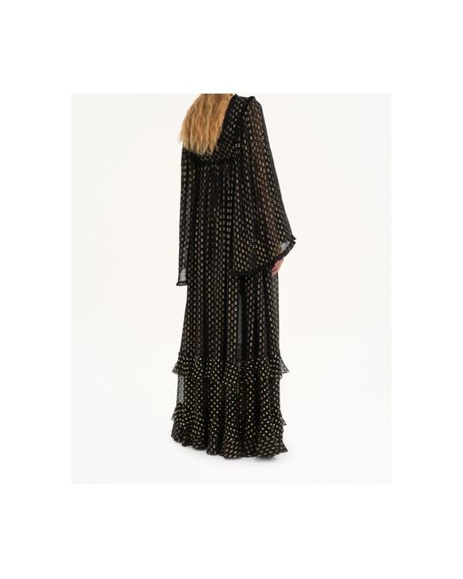 Chloé Black Ruffled Extra-Long Dress