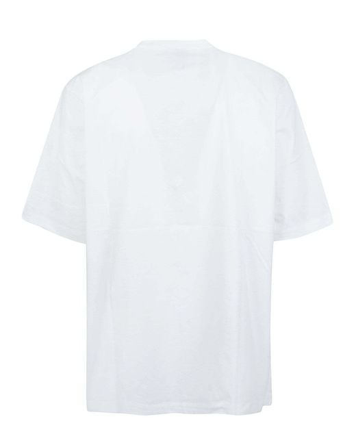 DSquared² White Side-Stripe Crewneck T-Shirt for men